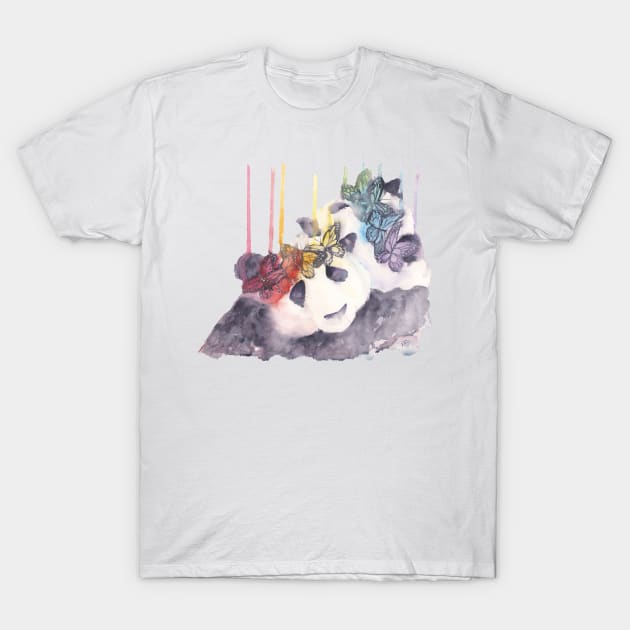 Rise and Pride Pandas Watercolor T-Shirt by venglehart